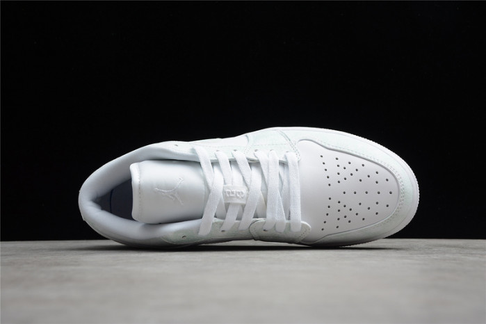 Jordan 1 Low Triple White Tumbled Leather - 553558-130